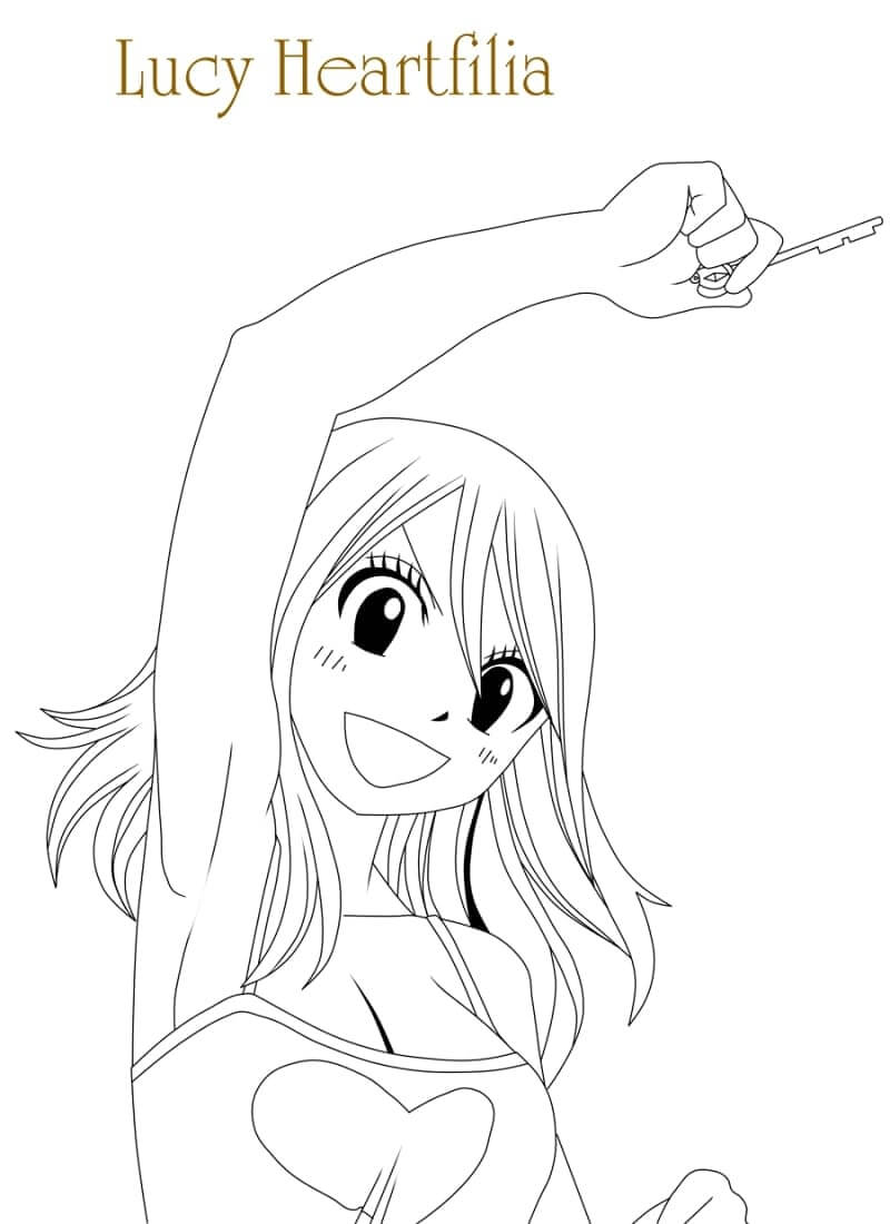 Dibujo de Lucy Heartfilia Lucha para Colorear y Imprimir