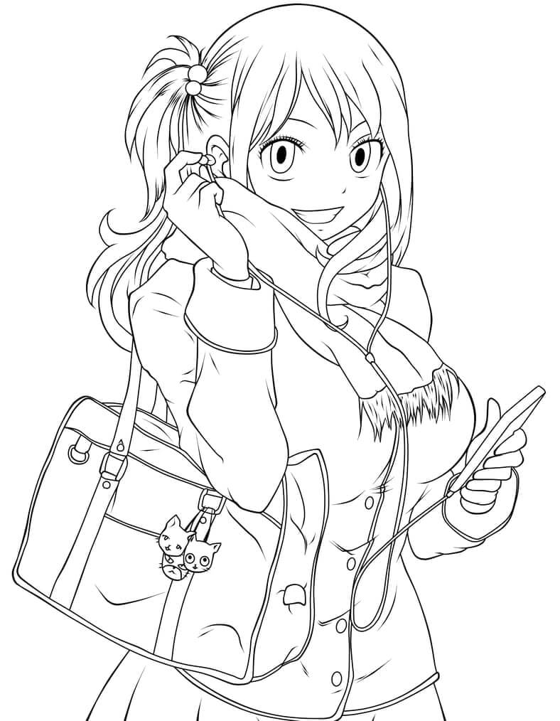 Dibujo de Moda Lucy Heartfilia para Colorear y Imprimir