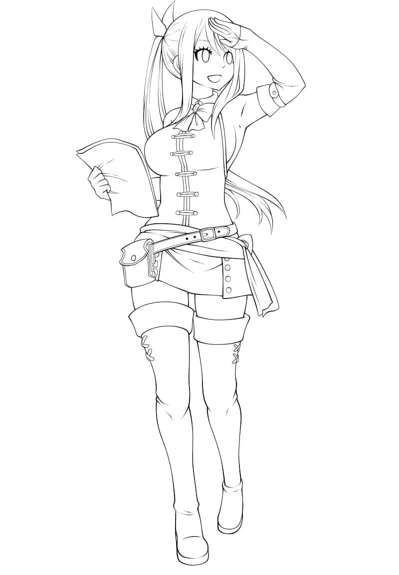 Dibujo de Viaje de Lucy Heartfilia para Colorear y Imprimir