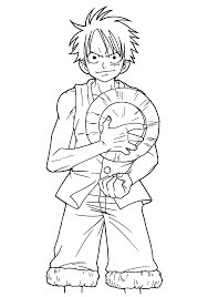 Dibujo de Capitán Luffy para Colorear y Imprimir