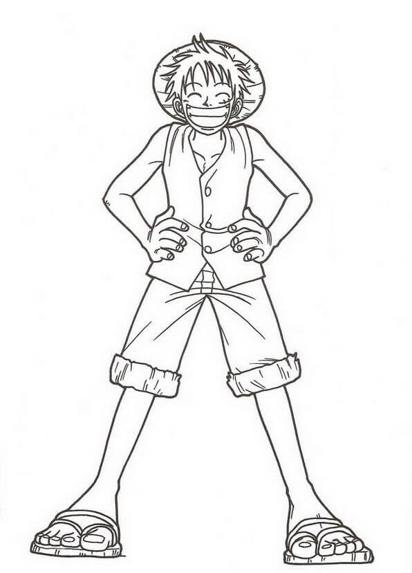 Dibujo de Luffy Divertido para Colorear y Imprimir