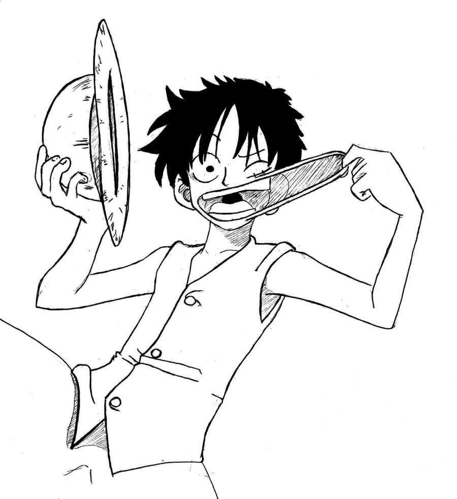 Dibujo de Luffy Estúpido para Colorear y Imprimir