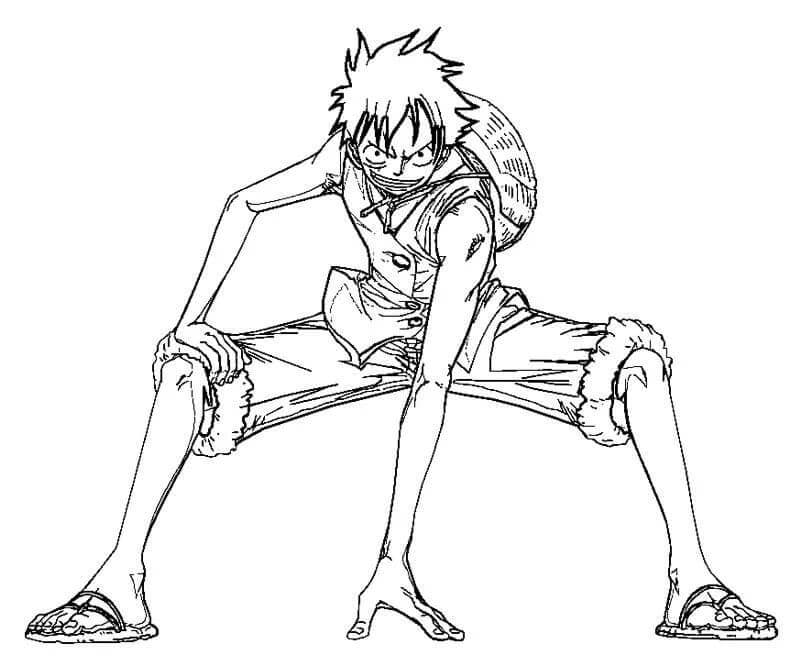 Dibujo de Luffy Genial para Colorear y Imprimir