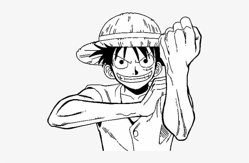 Dibujo de Luffy Triste para Colorear y Imprimir
