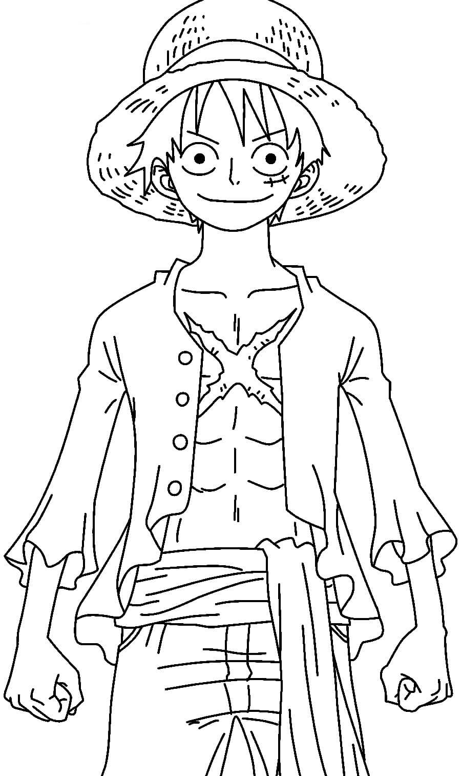 Dibujo de One Piece Luffy Después de 2 Años para Colorear y Imprimir