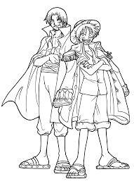 Dibujo de Shank y Luffy para Colorear y Imprimir