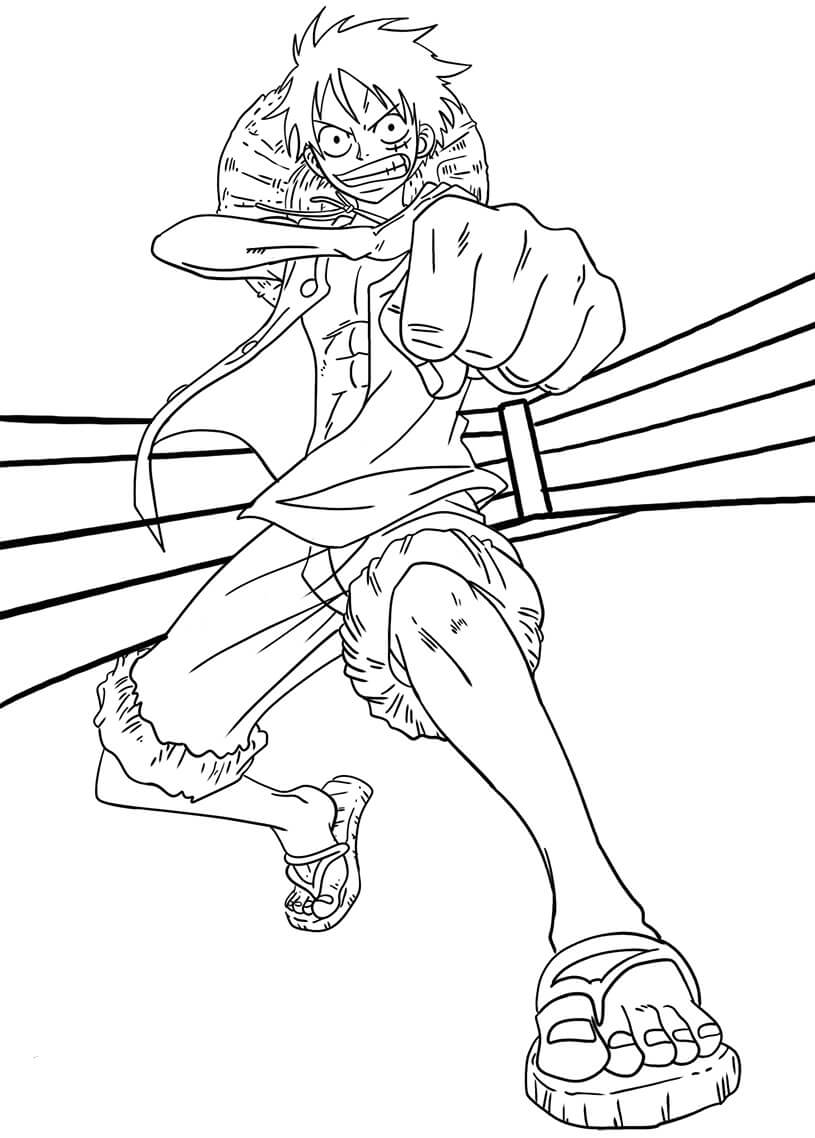 Dibujo de Ufy Gomu Gomu no Pi Syl para Colorear y Imprimir