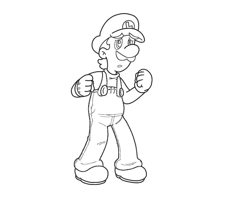 Dibujo de Bonito Luigi para Colorear y Imprimir