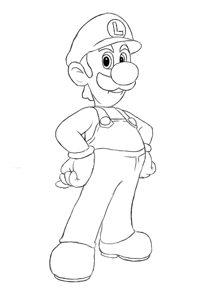 Dibujo de Dibujo Luigi para Colorear y Imprimir
