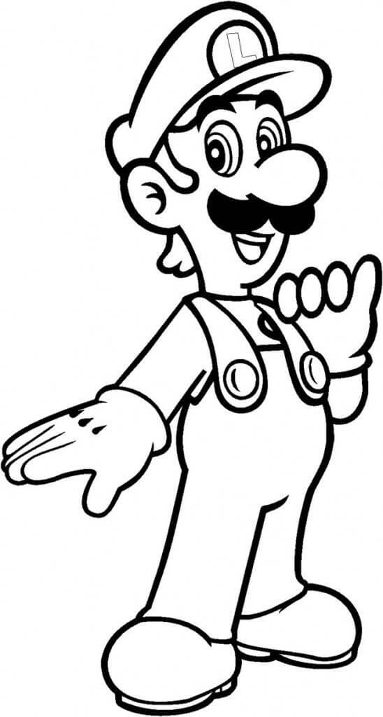 Dibujo de Diversión Luigi para Colorear y Imprimir