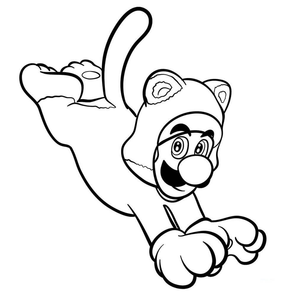 Dibujo de Gato Luigi para Colorear y Imprimir