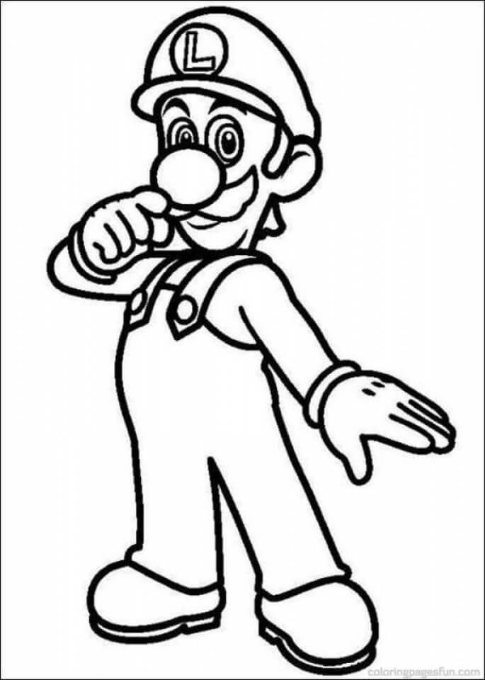 Dibujo de Impresionante Luigi para Colorear y Imprimir