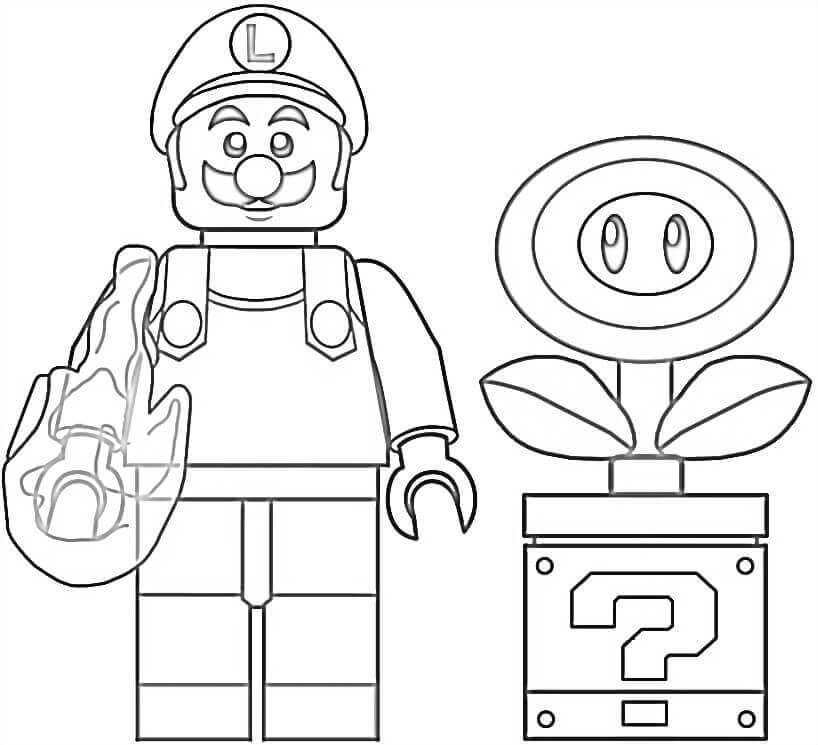 Dibujo de Lego Luigi para Colorear y Imprimir