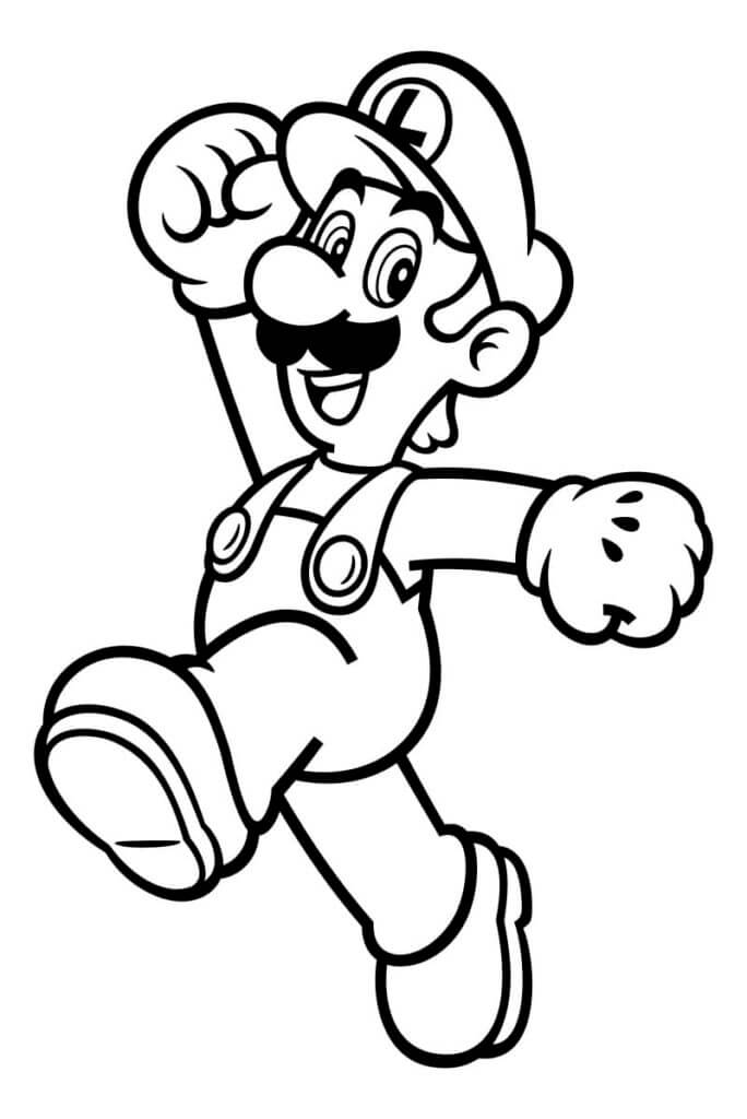 Dibujo de Luigi Normal para Colorear y Imprimir
