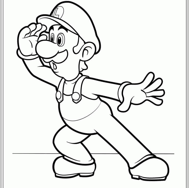 Dibujo de Luigi Sorprendido para Colorear y Imprimir