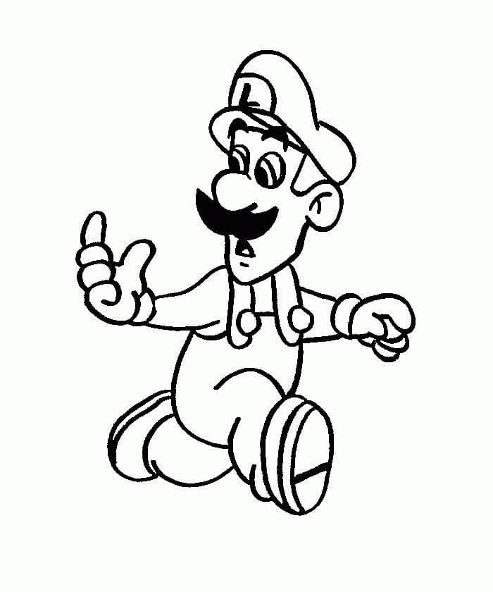 Dibujo de Luigi y Monstruo para Colorear y Imprimir