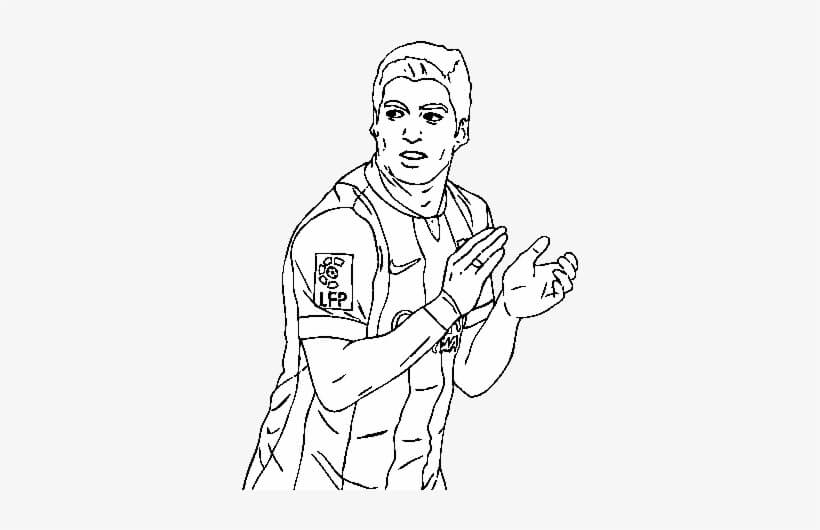 Dibujo de Luis Suárez Batendo Palmas para Colorear y Imprimir