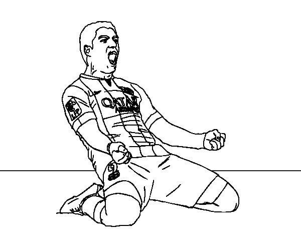 Dibujo de Luis Suárez ¡Feliz para Colorear y Imprimir