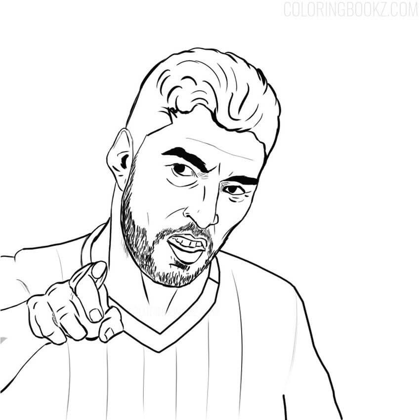 Luis Suárez para Colorear