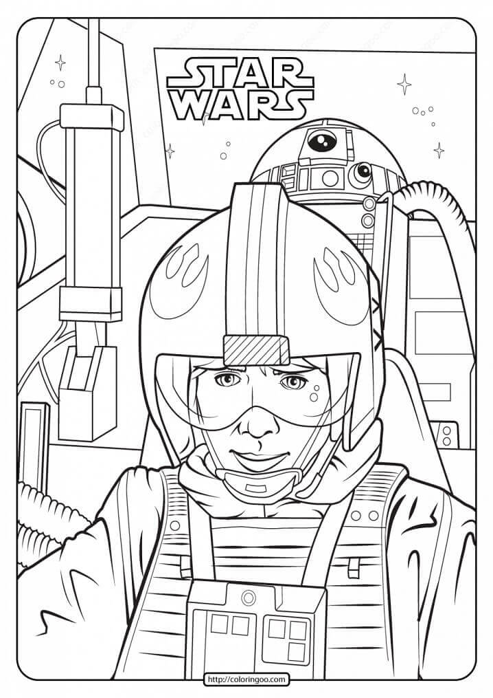 Dibujo de Luke Skywalker 1 para Colorear y Imprimir