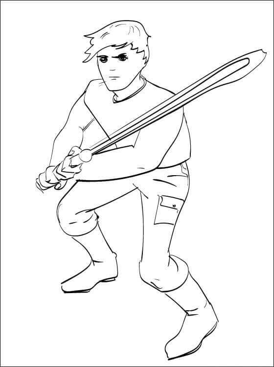 Dibujo de Luke Skywalker Dibujo para Colorear y Imprimir