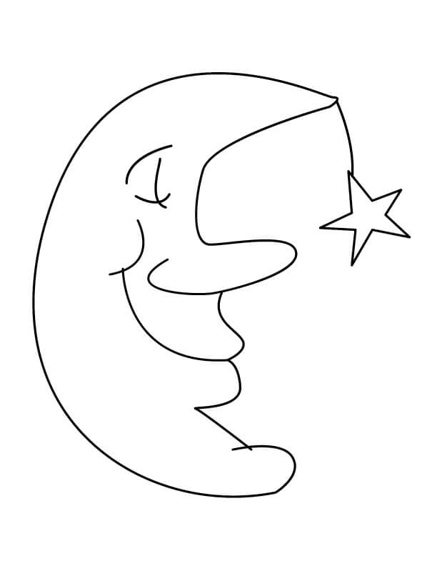 Dibujo de Gran Luna para Colorear y Imprimir