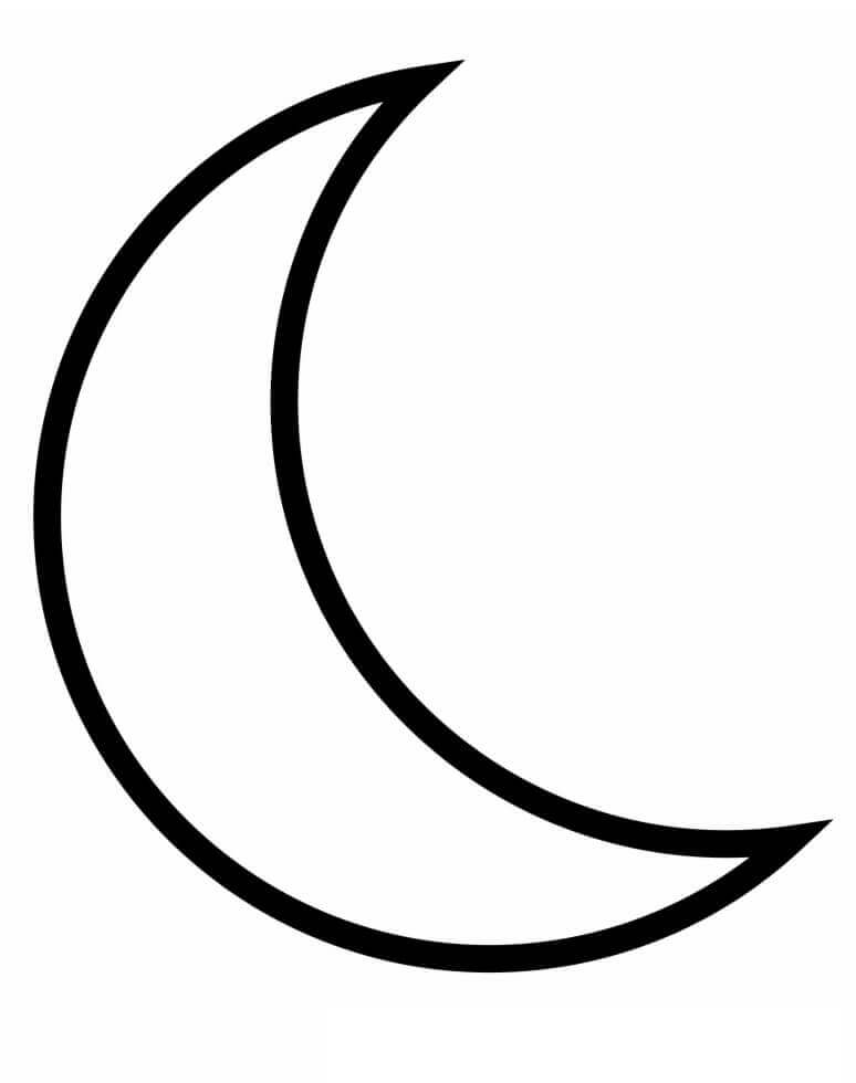 Dibujo de Luna Básica para Colorear y Imprimir