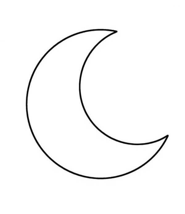 Dibujo de Luna Fácil para Colorear y Imprimir