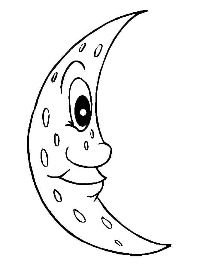Dibujo de Luna Impresionante para Colorear y Imprimir