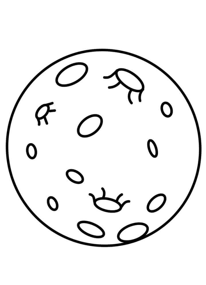Dibujo de Luna Llena para Colorear y Imprimir