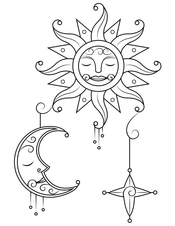 Luna para Colorear