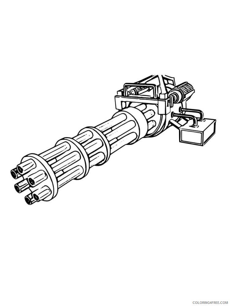 Dibujo de Ametralladora Agradable para Colorear y Imprimir