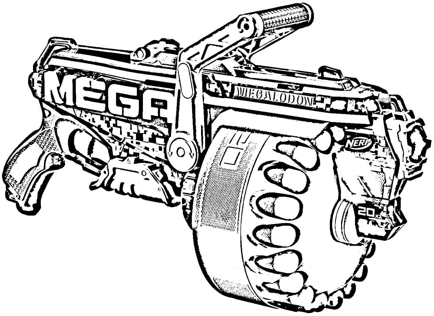 Dibujo de Ametralladora Normal para Colorear y Imprimir