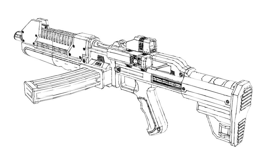 Dibujo de Buena Ametralladora para Colorear y Imprimir