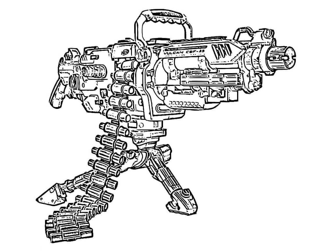 Dibujo de Dibujo Ametralladora para Colorear y Imprimir
