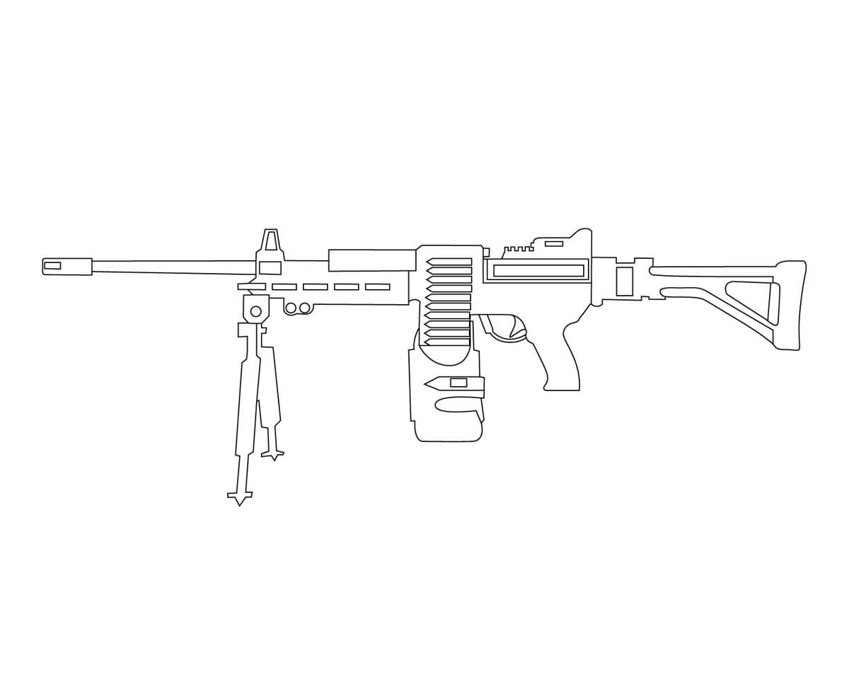 Dibujo de Gran Ametralladora para Colorear y Imprimir