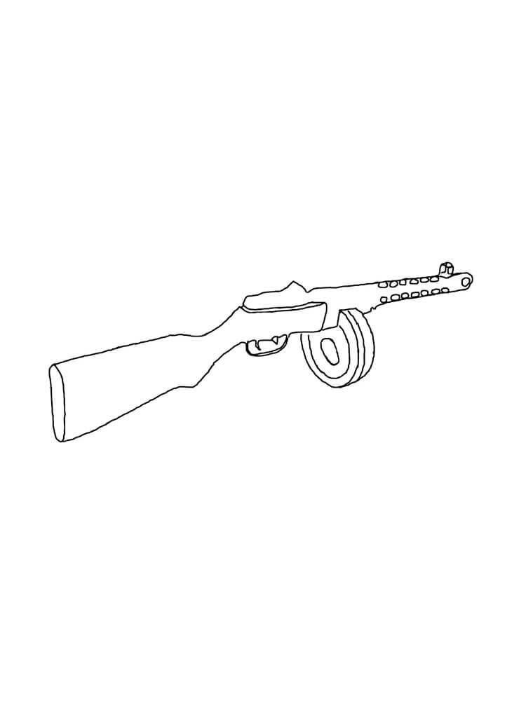 Dibujo de Impresionante Ametralladora para Colorear y Imprimir