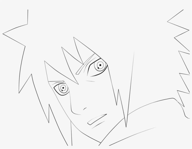 Dibujo de Cara Niño Madara para Colorear y Imprimir