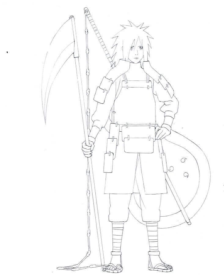 Dibujo de Genial Uchiha Madara para Colorear y Imprimir