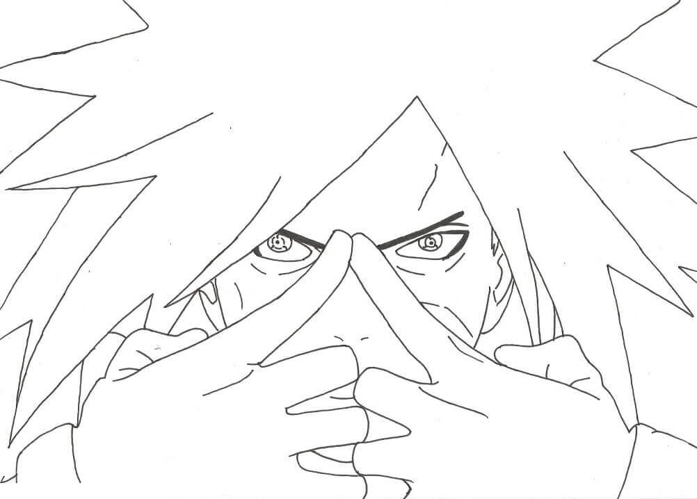 Dibujo de Madara Luchando para Colorear y Imprimir
