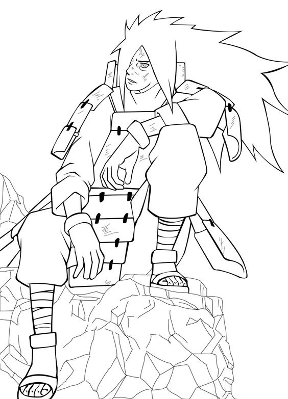Dibujo de Madara Uchiha para Colorear y Imprimir