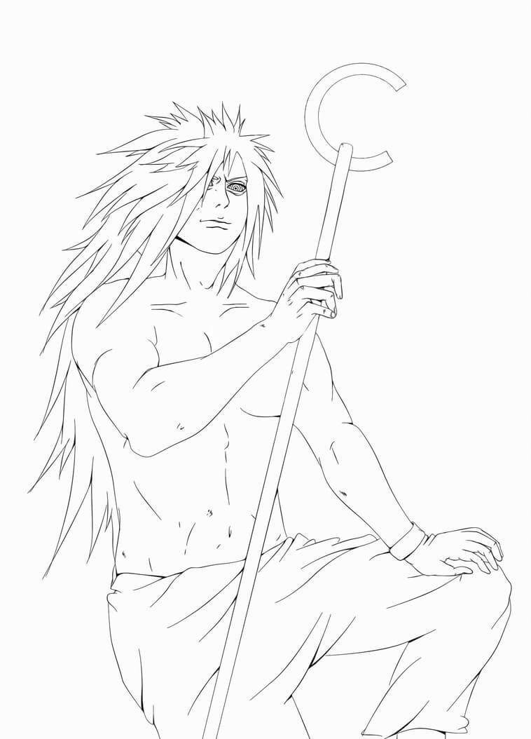 Dibujo de Uchiha Madara Formulario Kaguya para Colorear y Imprimir