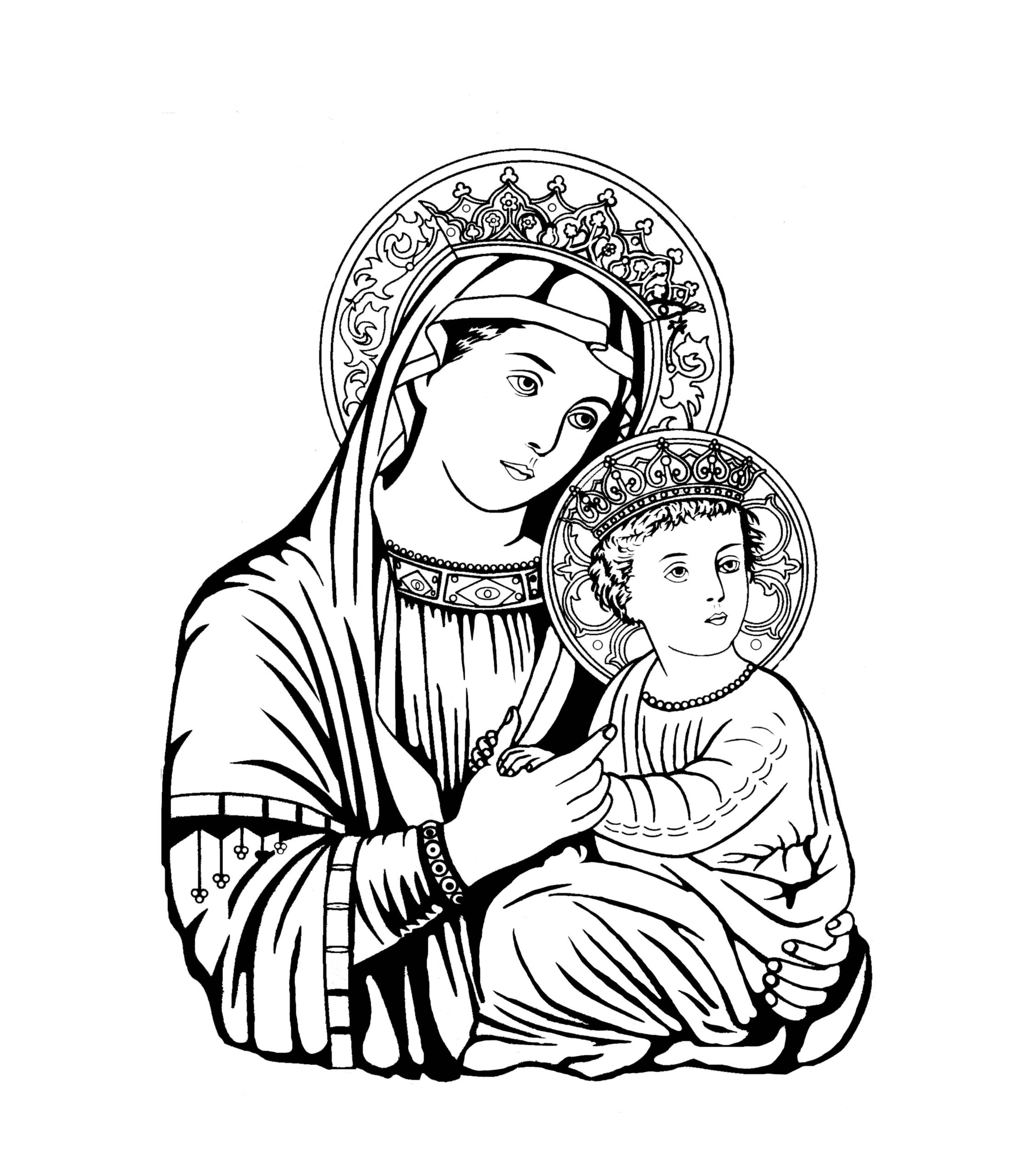 Dibujo de Imprimir Madre de Jesús Imagen Hd para Colorear Scaled para Colorear y Imprimir