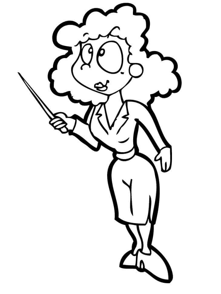 Dibujo de Joven Profesora para Colorear y Imprimir
