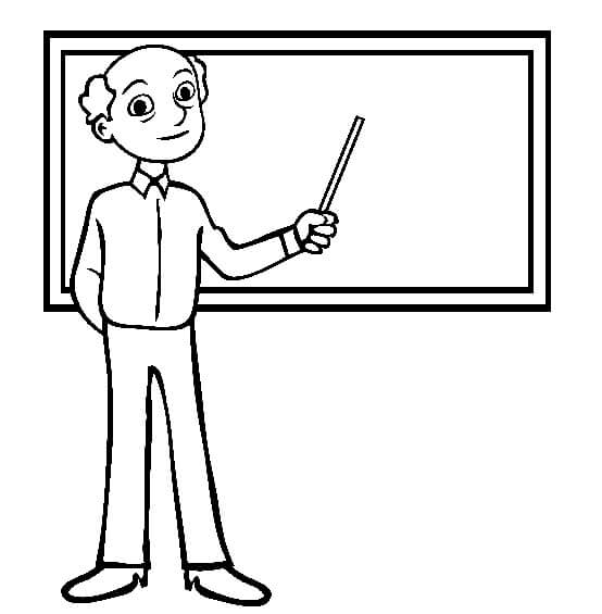 Dibujo de Maestro Anciano para Colorear y Imprimir