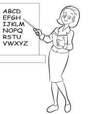Dibujo de Profesora de Inglés para Colorear y Imprimir