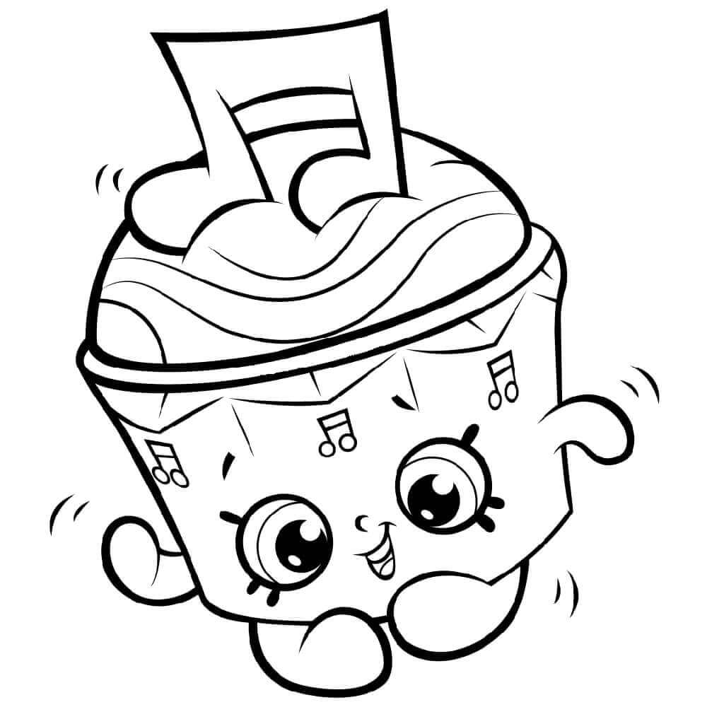 Dibujo de Cupcake Cappella Shopkin para Colorear y Imprimir