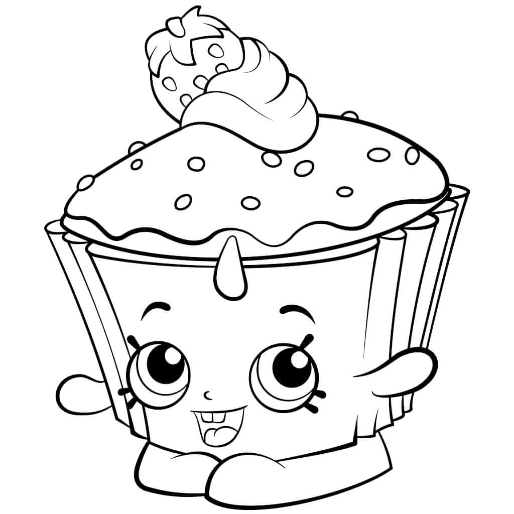 Dibujo de Cupcake Chic Shopkins para Colorear y Imprimir