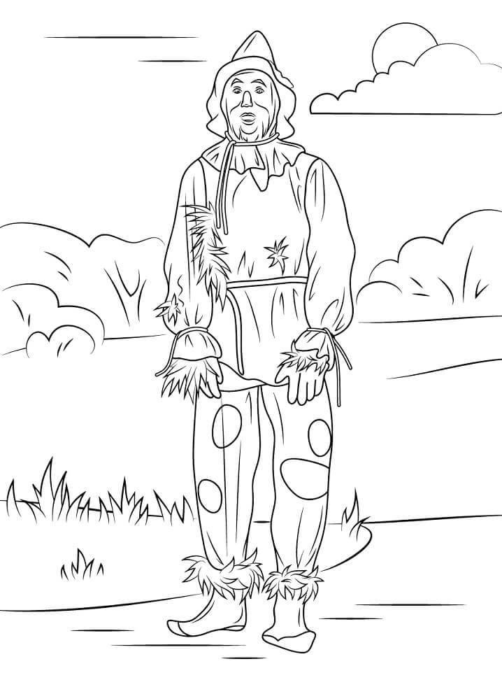 Dibujo de Espantapájaros Del Mago de Oz para Colorear y Imprimir