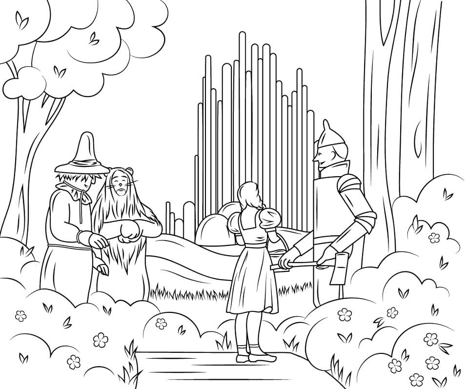 Dibujo de Mago de Oz Ciudad Esmeralda para Colorear y Imprimir